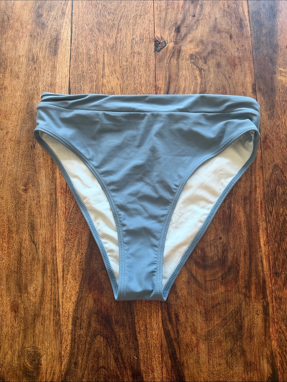 High-Rise Bikini Bottom in Dusty Blue
